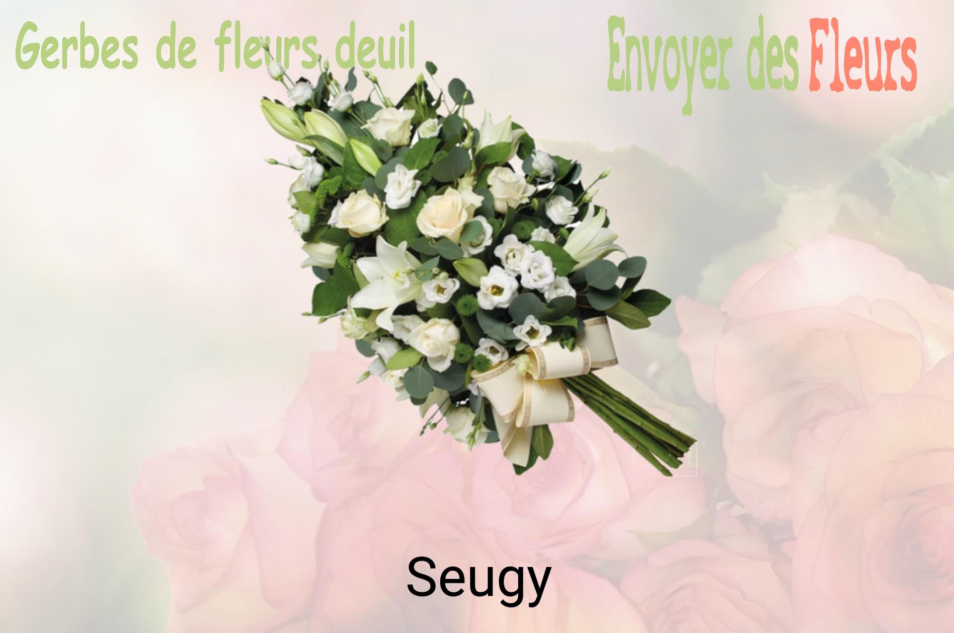 Gerbe de fleurs de deuil livrée à Seugy